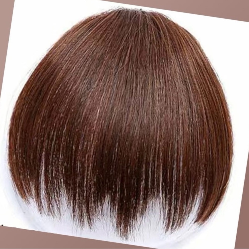 Light Brown Clip On Bangs / Hair Extension